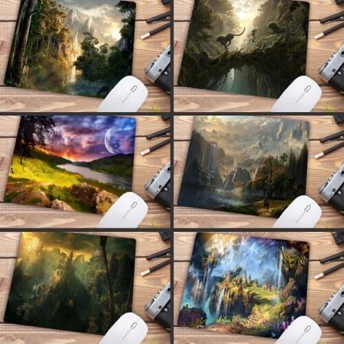 XGZ Fantasy Forest Waterfall Scenery Speed Mousepad Top Selling Wholesale Gaming Keyboard Pad Mouse 22X18CM Pad Big Promotion