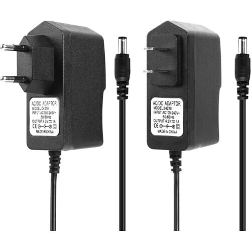 4.2V 1A 18650 Lithium Battery Charger DC5.5mm Plug Power Adapter AC 100-240V Charger US EU Plug