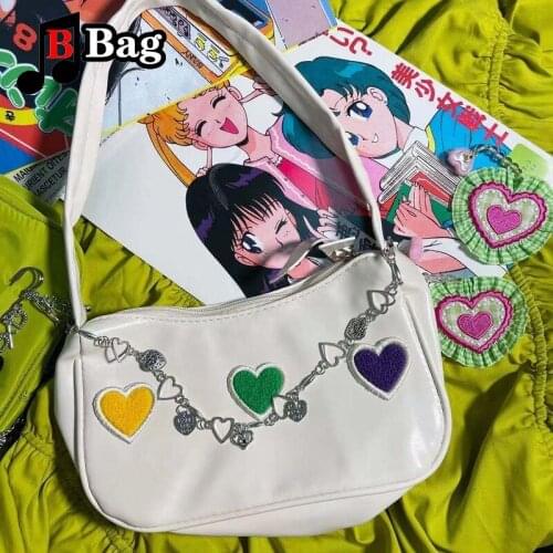 Women summer single shoulder bag cute girl Y2K sweet cool contrast color versatile underarm bag ladies handbag tote