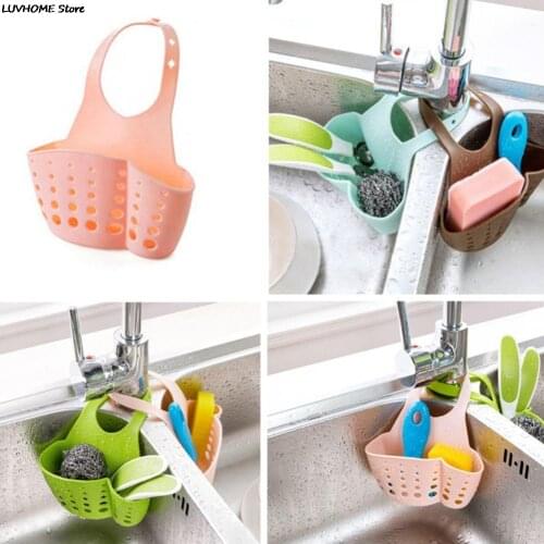 ZLinKJ 1PCS 4 Colors Kitchen Storage Bag Portable Hanging Drain Bag Basket Bath Storage Gadget Tools Sink Holder