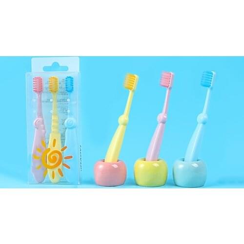 Baby Soft-bristled Silicone Toothbrush for Children Teeth Cute Training Toothbrushes Baby Dental Care ToothBrush 3Pcs/Set