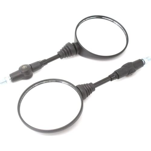 2Pc/Pair Scooter E-Bike 10mm Rotary Folding Rearview Mirrors Electrombile Carbon Fiber Back Side Convex Mirror Motorcycle Mirror