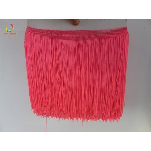 20CM 10yards/lot Polyester Fringe Trim watermelon red Tassel Ribbon Lace Accessory Sew Latin Dress Garment Curtain Accessories