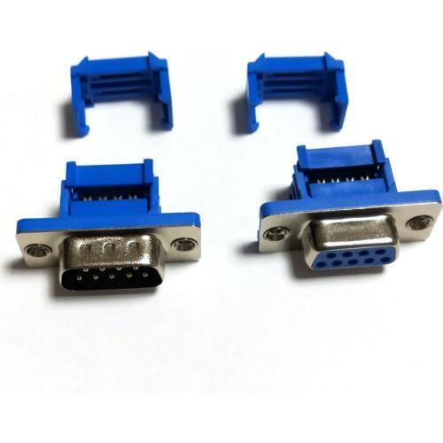 500set connector IDC 9 Pin Male / Female Flat Ribbon adapter New