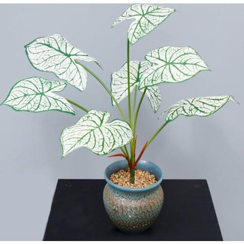 68cm 7 Heads Large Artificial Monstera Tree Branches Tropical Palm Tree White Plastic Real Touch Leaves For Home Desk DIY Decor