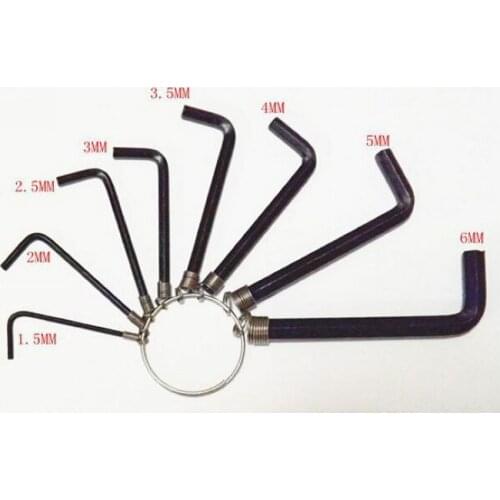 8pcs 1.5,2.0,2.5,3,3.5,4.0,5.0,6.0MM high quality alloy steel chain allen key set,NO.SR-035M freeshipping wholesale