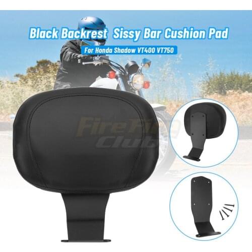 Motorcycle Accessories Black Leather Rear Driver Backrest Pad For Honda Shadow VT400 VT 750 1997-2003