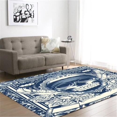 Halloween Skull Carpet Boys Room Bedroom Rug Velvet Non-Slip Home Living Room Area Rug Kids Play Mat Kitchen Carpets Doormat