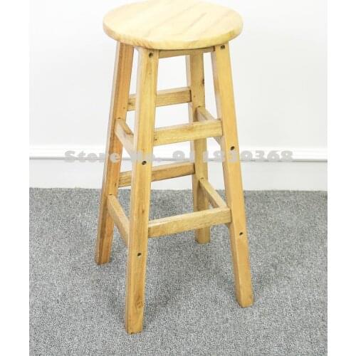 Solid Wood Bar Chair Simple High Stool Bar Chair Bar Stool Bar Chair Bar Stool High Stool Milk Tea Stool Chair