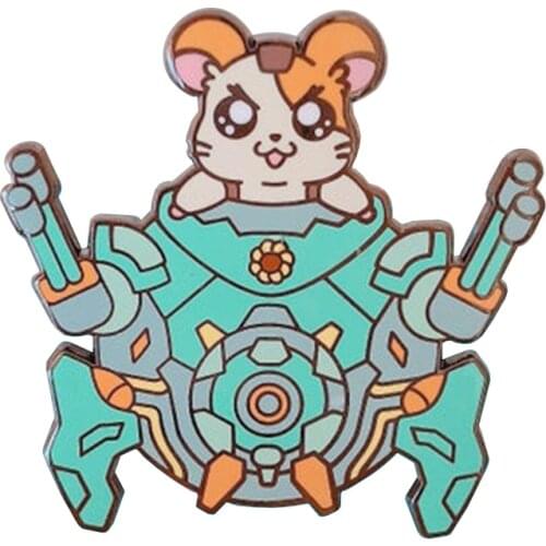 Hamster Hammond Enamel Pin Destroy the Ball Brooch over-watch hero wrecking-ball Badge animation game Accessory
