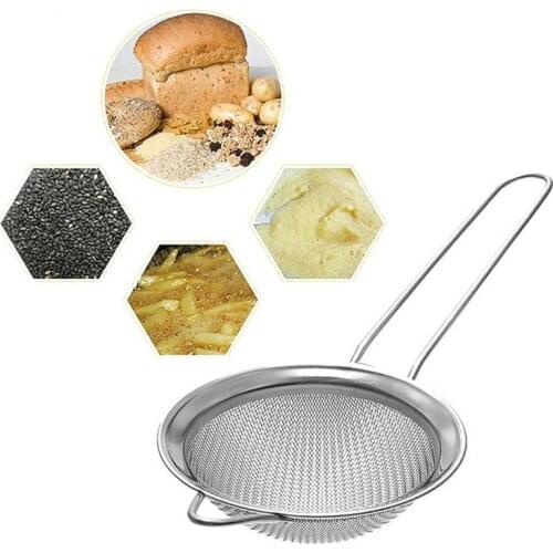 Stainless Steel Fine Mesh Filter Egg White Separation Flour Sieve Baking Tool Kitchen Cooking Food Preparation Colander Strainer