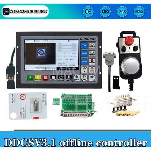 DDCSV3.1-3 axis/4 axis independent motion controller 500KHz offline controller G code CNC USB controller interface brand new