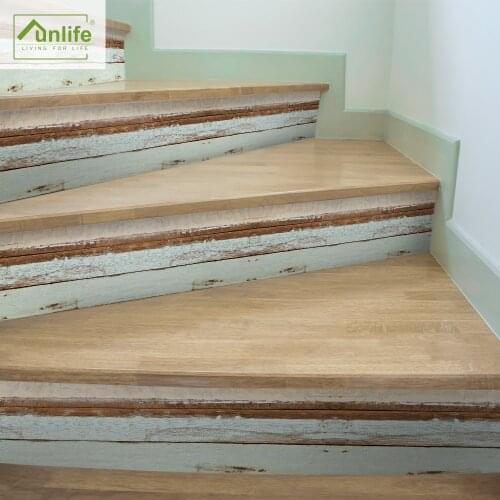 Funlife® Wood Grain Staircase Stickers Easy to Clean Removable Decorative Home Peel & Stick Bathroom Anti-Slip Floor Stickers