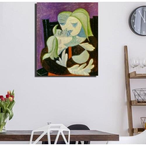 Pabloes Picassoes Mother And Child Marie Therese Maya Art Canvas Poster Painting Wall Picture Print Home Bedroom Decor Artwork