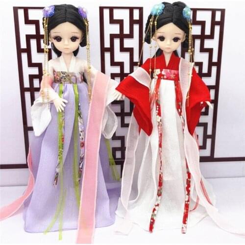 Chinese tradition royal Queen Hanfu princess dress style doll toys Gift For Girl