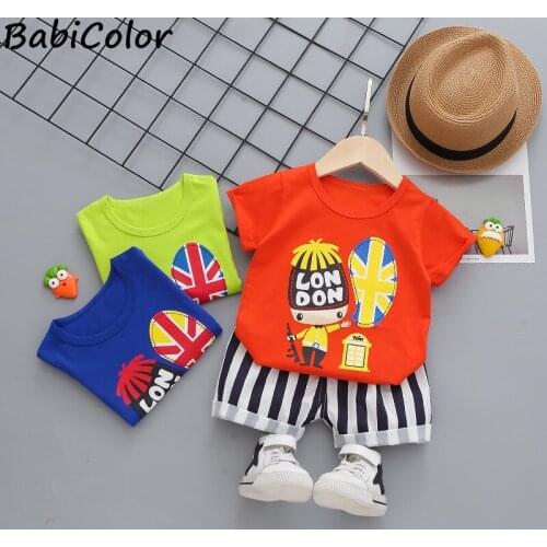 Baby Boys Clothing Sets Cute Summer T-Shirt Cartoon Outfit Bebes Boy Clothes Kids Boys Clothes Suit For Infant Clothing