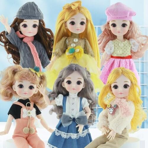 New 30 Cm Doll Simulation Multi-color Hair Princess Dress Up Set BJD Doll 1/6 Girl Birthday Childrens Toy Gift