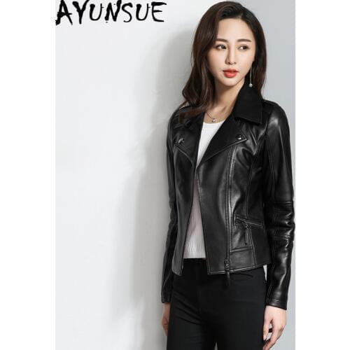 AYUNSUE Genuine Leather Jacket 2020 Spring Autumn Jacket Women 100% Real Sheepskin Coat Female Streetwear Bomber Jackets MY3901