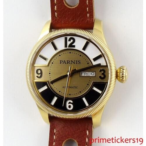 Fashional 42mm mens watch date window sapphire glass automatic wristwatch 410