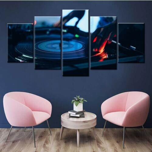 Music DJ Console Instrument Canvas Pictures Home Wall Art Framework Decor 5 Piece Painting Night Club Of Mural Bar Prints Poste