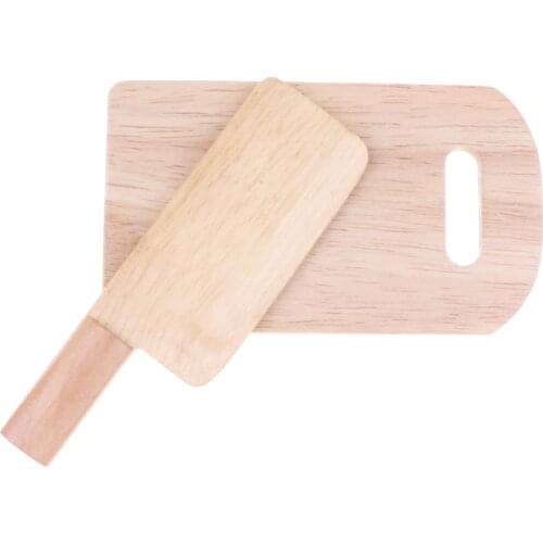 Kids Pretend Play Chopping Board & Cutter Set Kitchen Kitchenware Role Play Toys Kitchen Play Toys Wooden Chopping Set