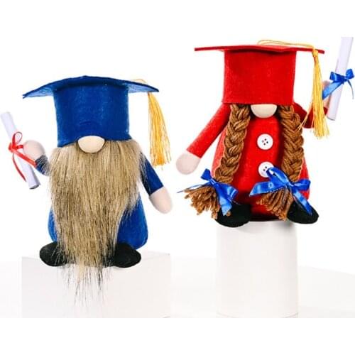 Graduation Ceremony Gift Handmade Stuffed Plush Gnome Faceless Doll Dwarf Souvenir Desktop Sitting Decoration