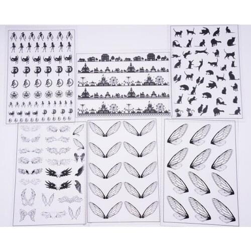 Transparent material Crystal glue material transparent sticker cicada wings cats dance girl jewelry filling tools