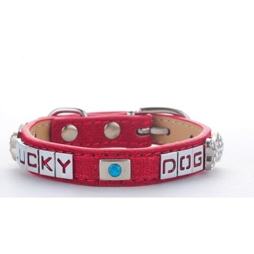 Luxury Pet Lucky Dog Collar Rhinestone Buckle Design Fancy Crystal Bow Tie Dog Collar for Small Medium Dogs 10A