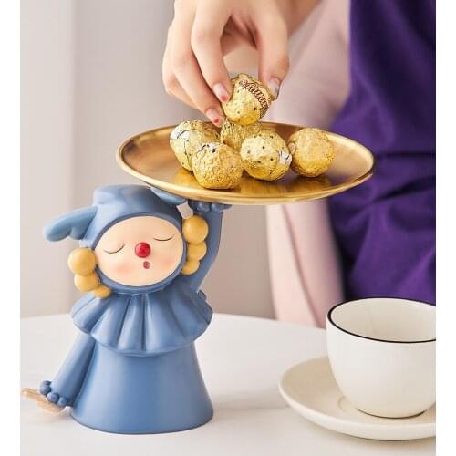 Cute Clown Circus Sculpture Home Storage Organizer Car Key Jewelry Organizer Storage Box Home Decoraction Tray Home Organization