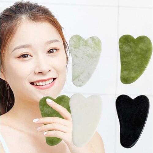 Hot Jade Guasha Massage Board Natural Stone Gua Sha Scraper Beauty Tool Health Care Meridian Scraping Plate Women Facial Lifting