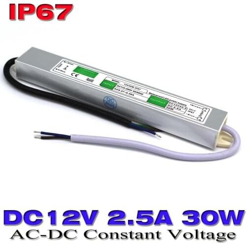 DC12V LED Driver IP67 Waterproof Switching Power Supply DC 12V 2.5A 30W Transformers 100-240V AC-DC SMPS for Outdoor Led Light