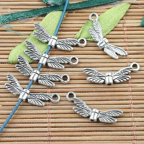 Tibetan Silver2sided wing spacer bead charms 80pcs EF0017