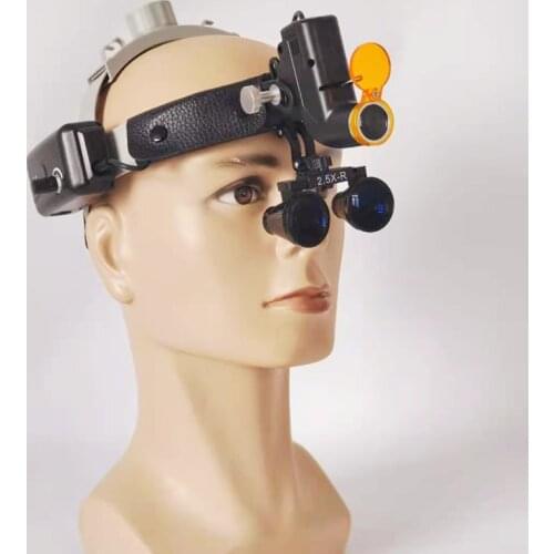 High Quality 5WLED Medical Headlamp Surgical Headlight Illuminator+2.5/3.5X Binocular Magnifier Dental Loupes with Filter