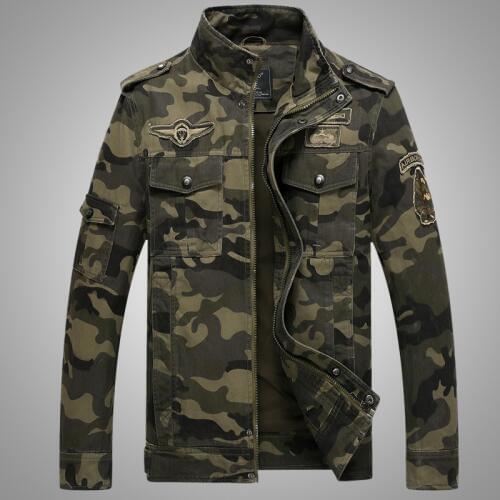 High quality 2017 casual embroidery mens jacket outerwear Classics Men Military Army Style coats plus size M-6XL Brand clothing