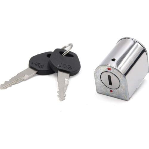 Uxcell Stainless Steel Motorcycle Steering Lock with Two Keys for Honda CG125 Silver Tone
