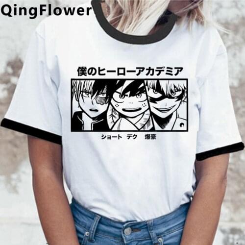 My Hero Academia Bakugou Todoroki Boku No Hero Academia women harajuku kawaii graphic tees women plus size t-shirt plus size
