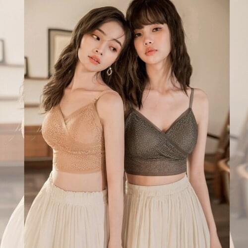 Fashion Women Sexy Lace Strap Bralette Bra Female Tops Hot Sale Female V Neck Wrapped Bandeau Chest Shirt Top New Underwear Bras