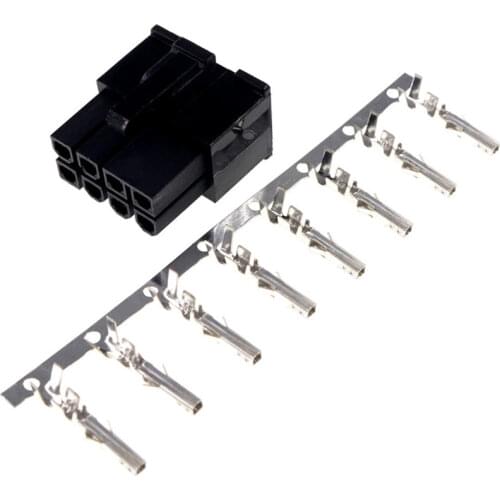 50pcs/Set 8 Position 2x4 Pin 4.20mm Male Housing ATX CPU-8P PCI-E GPU Power Connector Socket Plus 400pcs Contact Terminal Pins