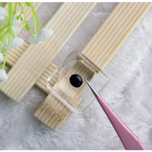 2pcs glass eyelashes glue pad square Individual false eyelash holder lint fake lashes adhesive mat stand tools