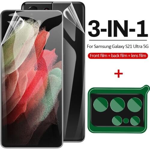 3 in 1 Back Film For Samsung Galaxy S21 Ultra Plus Camera Lens Glass Protection For Samsung s21 Ultra S21 Plus 5G Hydrogel Films