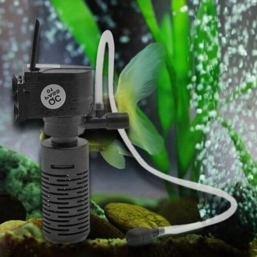 3W 3 in1 Silent Aquarium Filter Mini Fish Tank Filter Aquarium Submersible Oxygen Internal Pump Sponge Water Purifier Cycle Tool