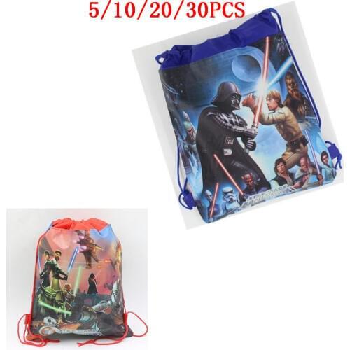 5/10/20/30PCS Disney Star Wars Non-Woven Fabric Backpack Birthday Decoration for Girl Drawstring Gift Bag Baby Shower Party Bags