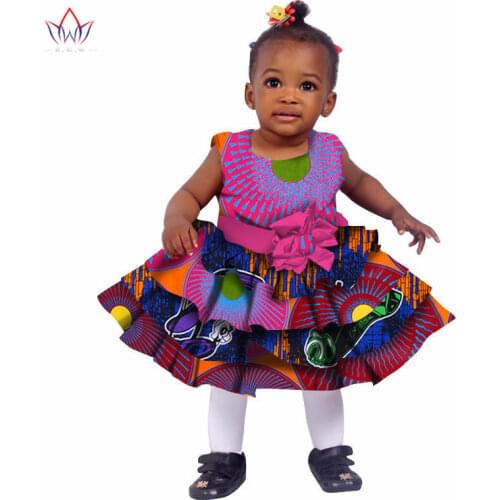 African Women Clothing kids dashiki Traditional Cotton Dresses Matching Africa Print Dresses Children Summer BRW WYT76