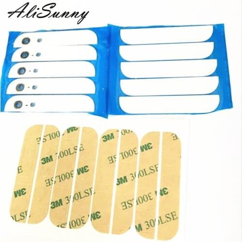 AliSunny 10set Top Bottom Glass for iPhone 5 5G Back Cover Housing Glass +3M Adhesive Sticker Camera Lens Diffuser Repair Parts