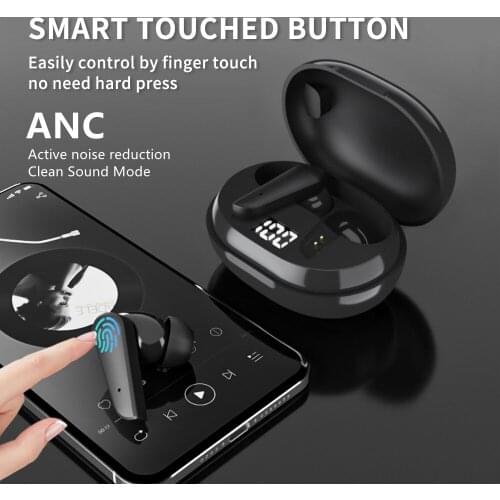 ANC TWS Noise Canceling Bluetooth 5.2 Mini Earphones Waterproof Wireless Headphones With Microphone Earbuds for SmartPhone