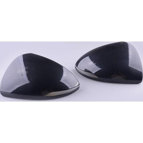 2Pcs Rearview Mirror Cover Trim ABS Black Carbon Fiber Style Fit for Hyundai Sonata 2020-2021