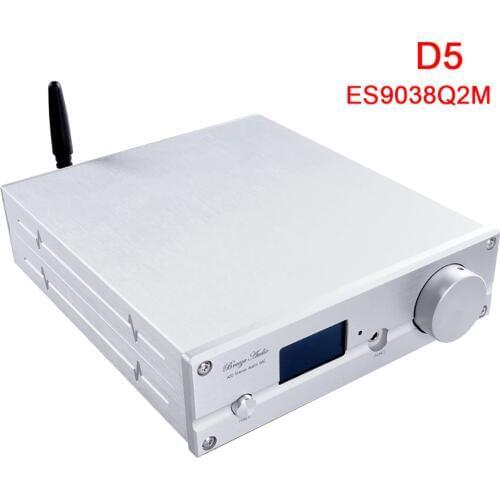 D5 USB DAC ES9038Q2M DSD512 Bluetooth 5.0 MINI HIFI audio Headphone Amplifier TPA6120 XMOS 208 APT-X DC12V
