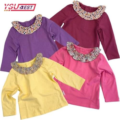 Flower Kids Baby Girls Blouse Shirt Spring Autumn Fashion Girls Floral Shirt Long Sleeve Blue Flower Printed Girls Blouse Shirt