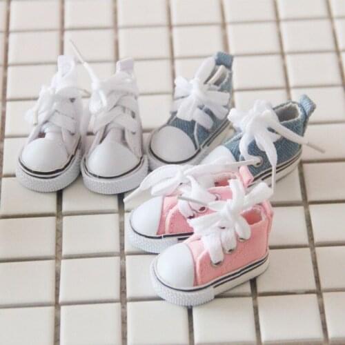 5cm Canvas Doll Shoes Fit for Cute 20cm Doll pink blue yellow Color Doll Accessories Doll Shoes Handmade