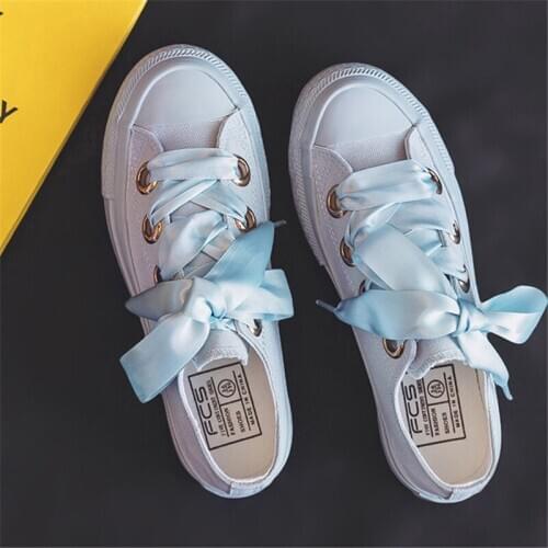 Candy Color Womens Canvas Shoes Fashion White Lace Up Espadrilles Ladies Casual Platform Flats Pink Running Basket Sneakers